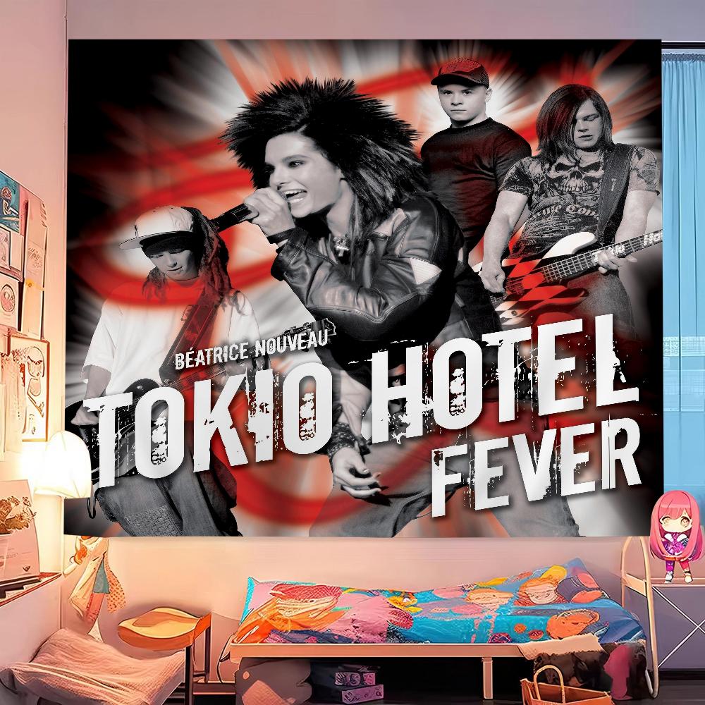 Tokio Hotel Rock Band Bill Kaulitz DIY Wall Tapestry Hanging Tarot Hippie Wall Rugs Dorm Home Decor