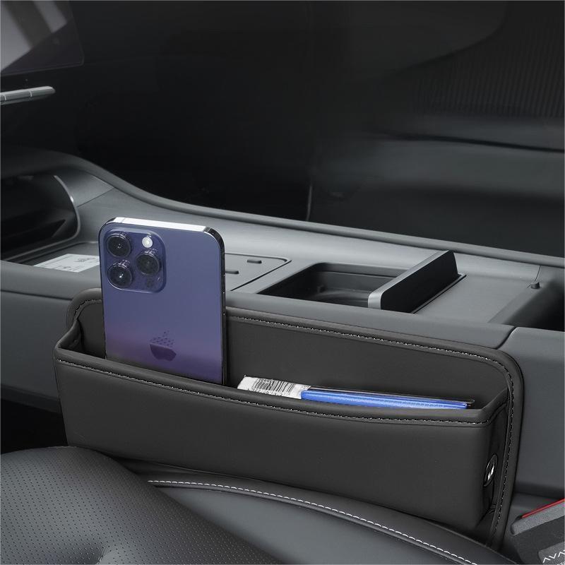 Durable Modern Multifunctional Anti-Slip Premium PU Leather Car Seat Side Pocket Gap Organizer with Customized Color