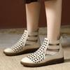 Fashion GKTINOO Large Size 2025 Genuine Leather Summer Sandals Breathable Hollow Boots Flat Soft Non-slip Comfortable Sandalias De Mujer