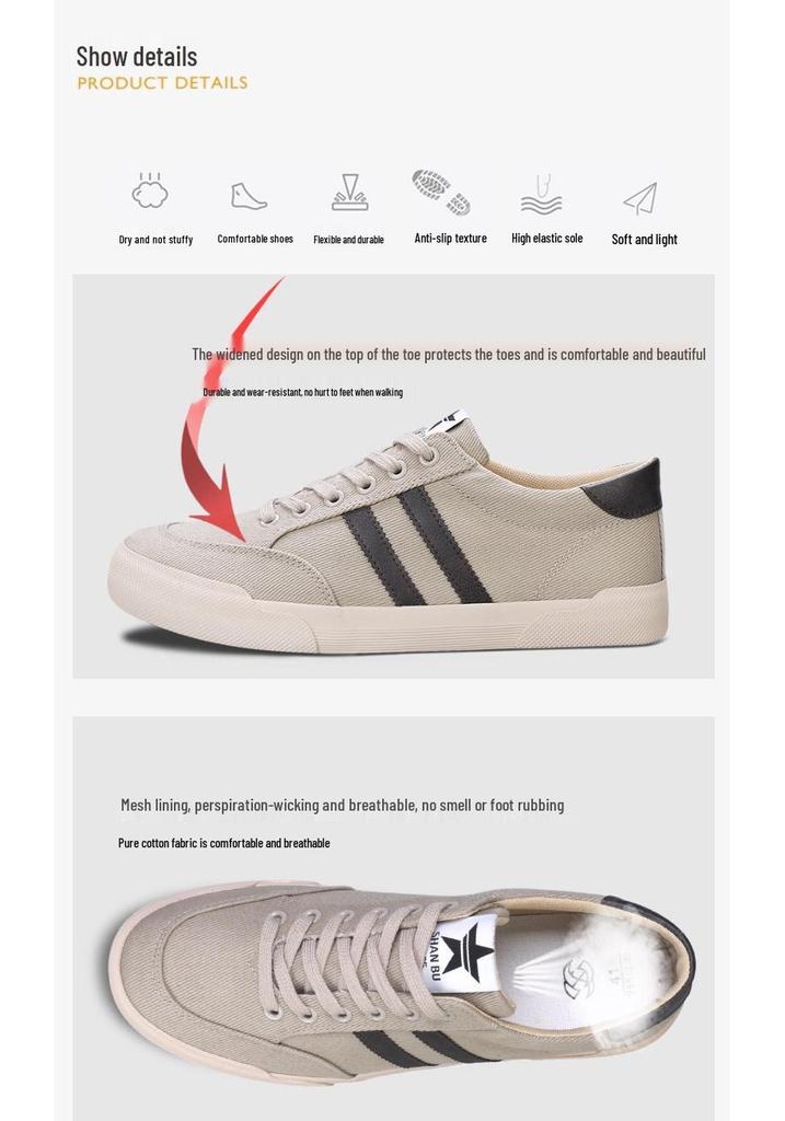 2026 Spring Men's Trendy Canvas Shoes - Versatile Korean Style, Breathable, Comfortable Casual Skate Footwear