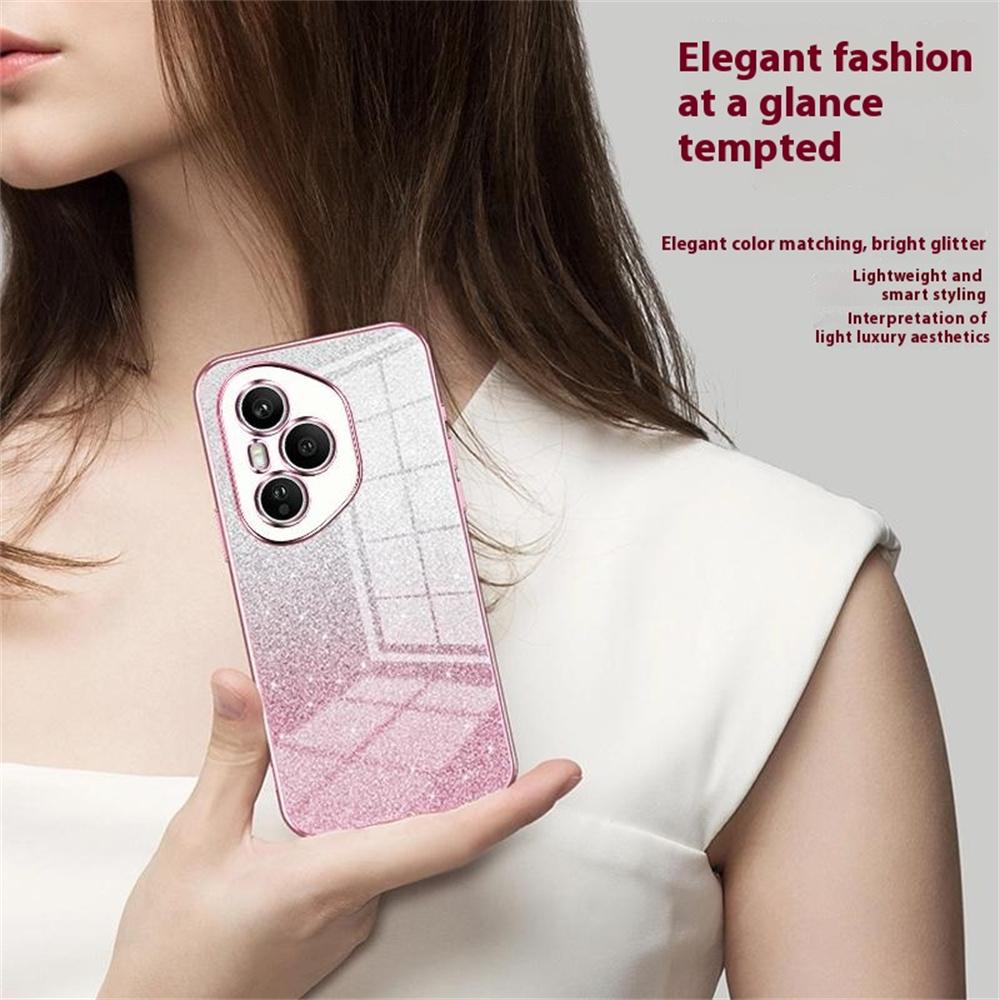 For Honor 400 Pro 5G (Global) Etui Elektroplettert Gradient Glitter TPU Telefondeksel