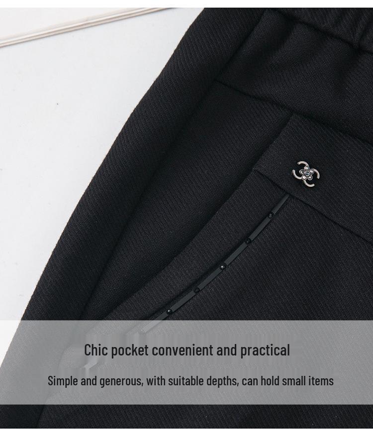 Dámské ležérní kalhoty s vysokým pasem a rovnými nohavicemi Hengyuanxiang - Plus size, volný střih, podzim/jaro, pro maminky středního věku.