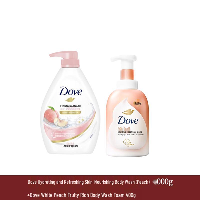 Dove Hydrating Peach Blossom Shower Milk & White Peach Foam Set