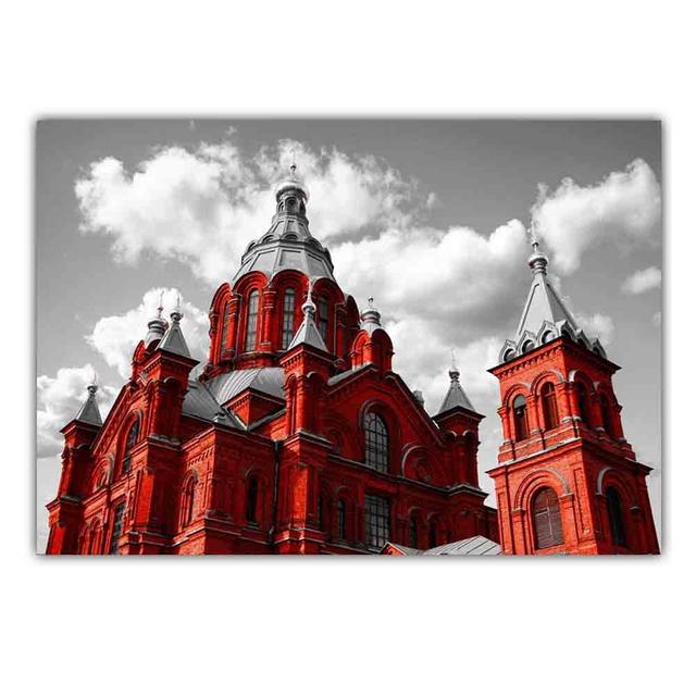 

Скандинавский городской уличный пейзаж, ретро-арт, холст, красный пейзаж, плакат, офисная настенная живопись, гостиная, спальня, украшение дома, фреска без рамки 21*30cm No Frame