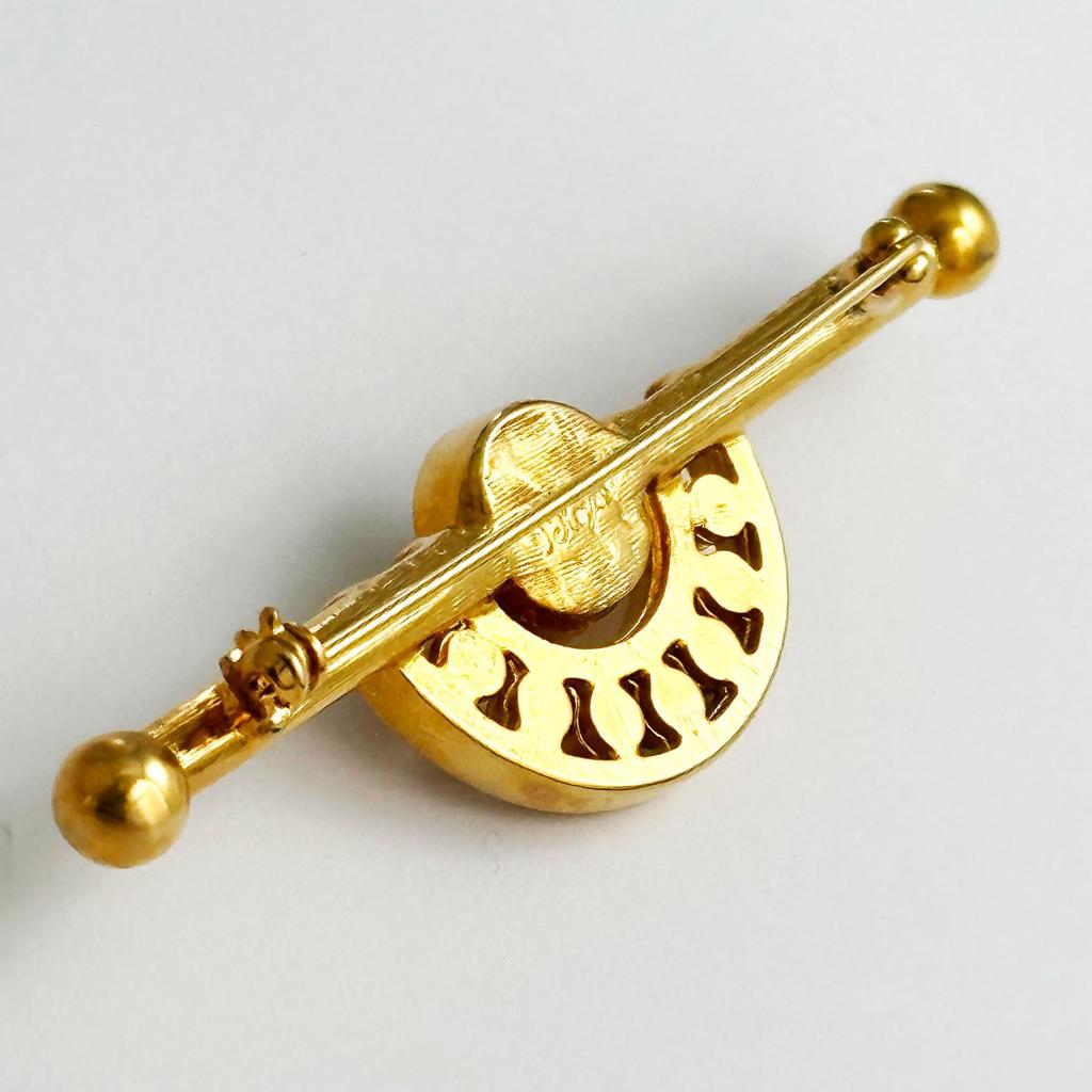 Broșă Vintage Accesorii Vintage KEYES Fabricat în Canada Aur 22KGP Perlă 111715 [Raport Selecție]