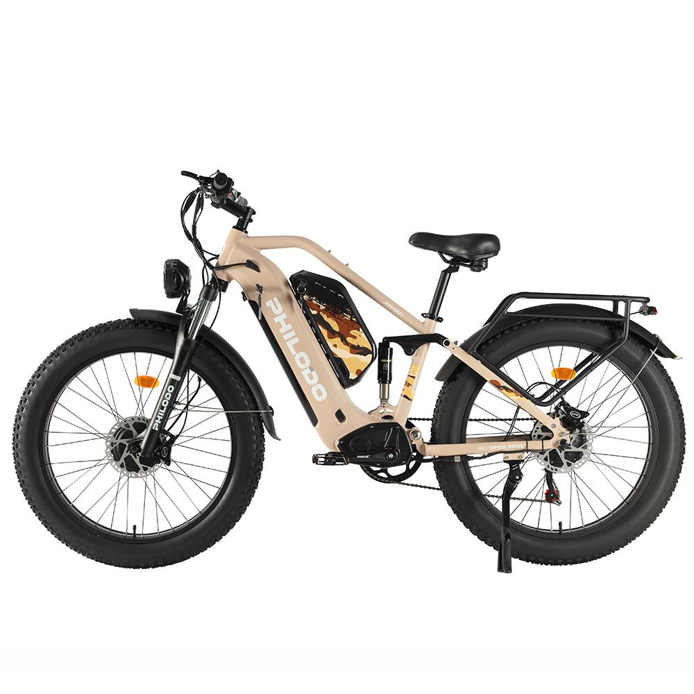 Philodo Jumbo Elektrické kolo 1500Wx2 Špičkový motor 26" Silné pneumatiky Celoodpružené Elektrické kolo Pro dospělé 48V 46AH LCD displej Maximální nosnost 150 kg