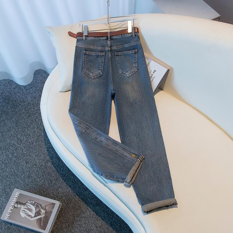

Women s 2025 Spring High Waist Slimming Blue Denim Harem Pants 30 (125-135 lbs) синий