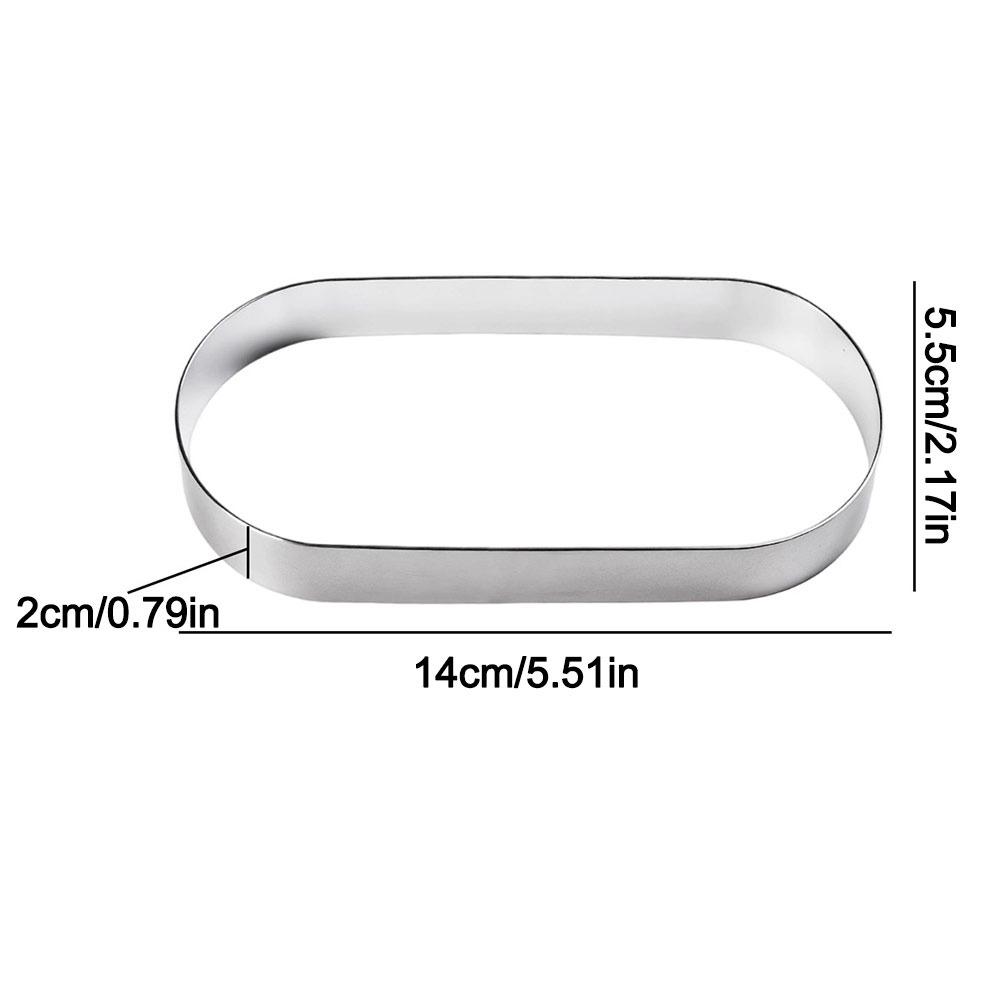 Stainless Steel Oval Cake Rings Multipurpose Cake Ring Molds  for Professional Pastry Baking