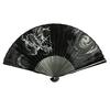 Drachenfächer Herren 23cm hohe Qualität Baumwolle Japanisches Muster Schwarz Durchbruch Wolke Größer L Gott Baumwoll-Leinen-Tasche enthalten 1299c.