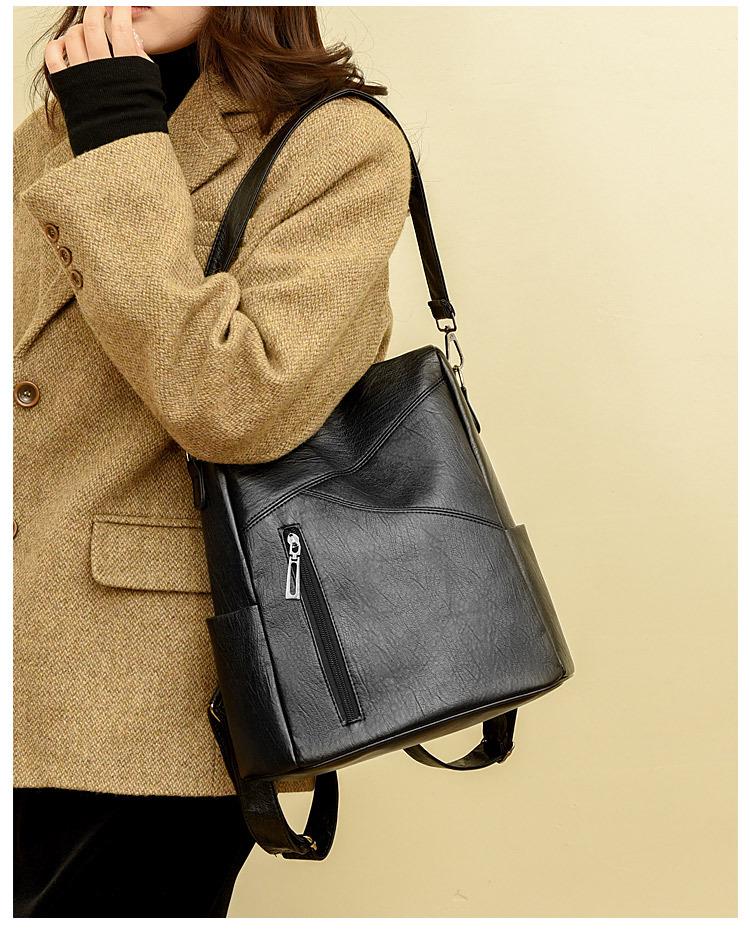 Women's Anti-theft Double Shoulder Bag - 2026 Fashionable Multi-functional PU Backpack