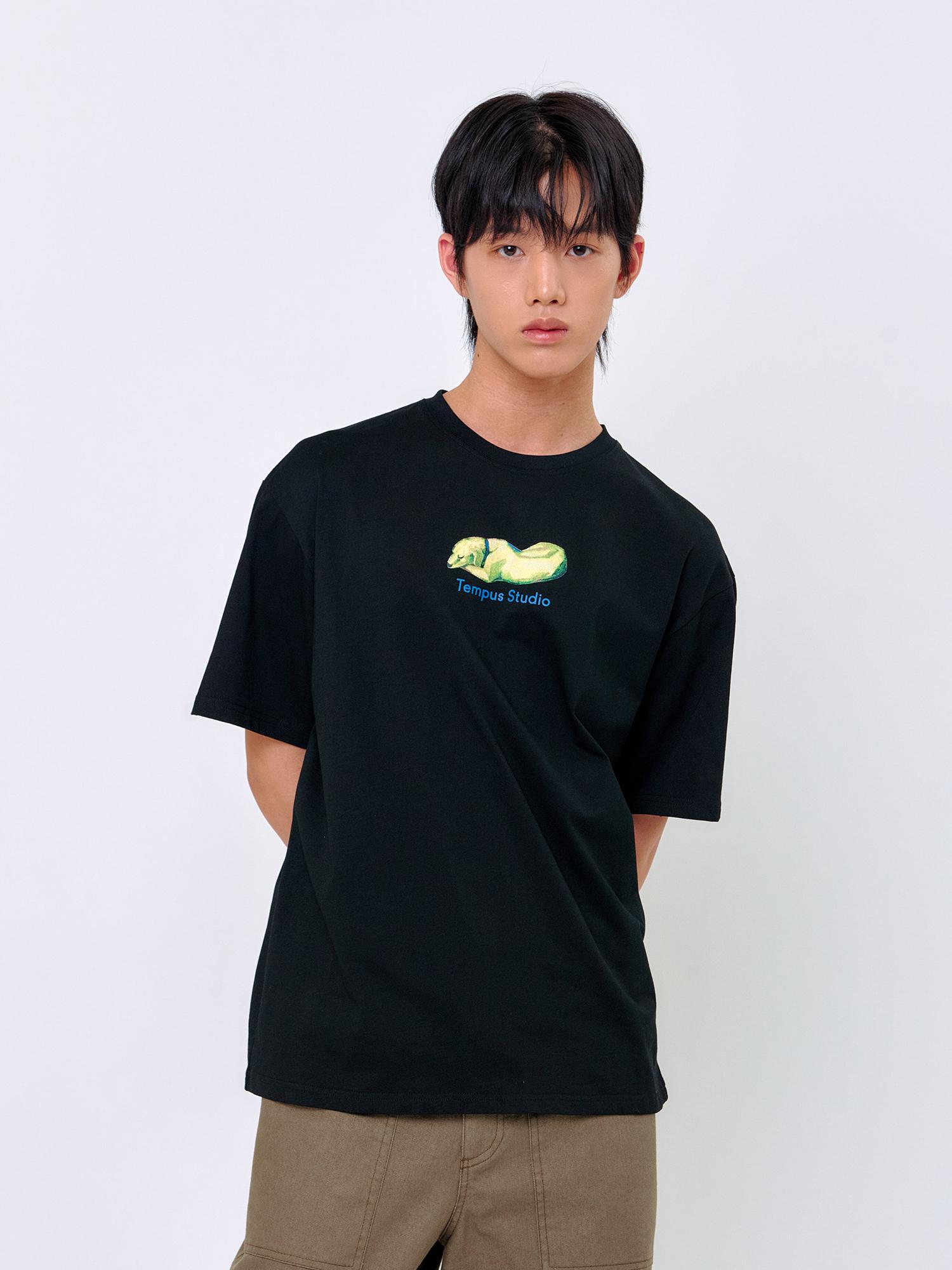 Tempus Studio Lying Dog T-Shirt_Black Black/S