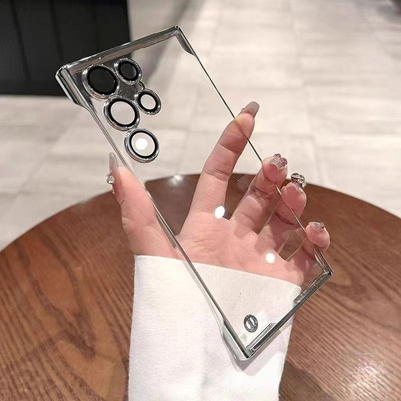 Applicable to Samsung S26Ultra mobile phone case, transparent ultra-thin electroplating magnetic suction S25 borderless hard case S24 goggle