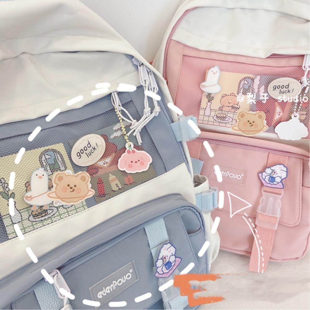 Harajuku Large Capacity Backpack College Style School Bag Waterproof Canvas Schoolbag  Student