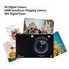 4K Digital Camera WiFi, 64MP, 28X Zoom, Beauty Mode, Retro Filter, Auto & Manual Focus, Tripod Interface, Built-in Flash, Music Player