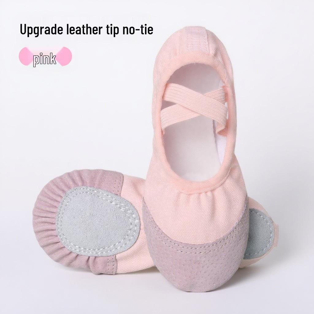 Mädchen-Ballettschuhe ohne Schnürung mit weicher Sohle für das chinesische Tanztraining