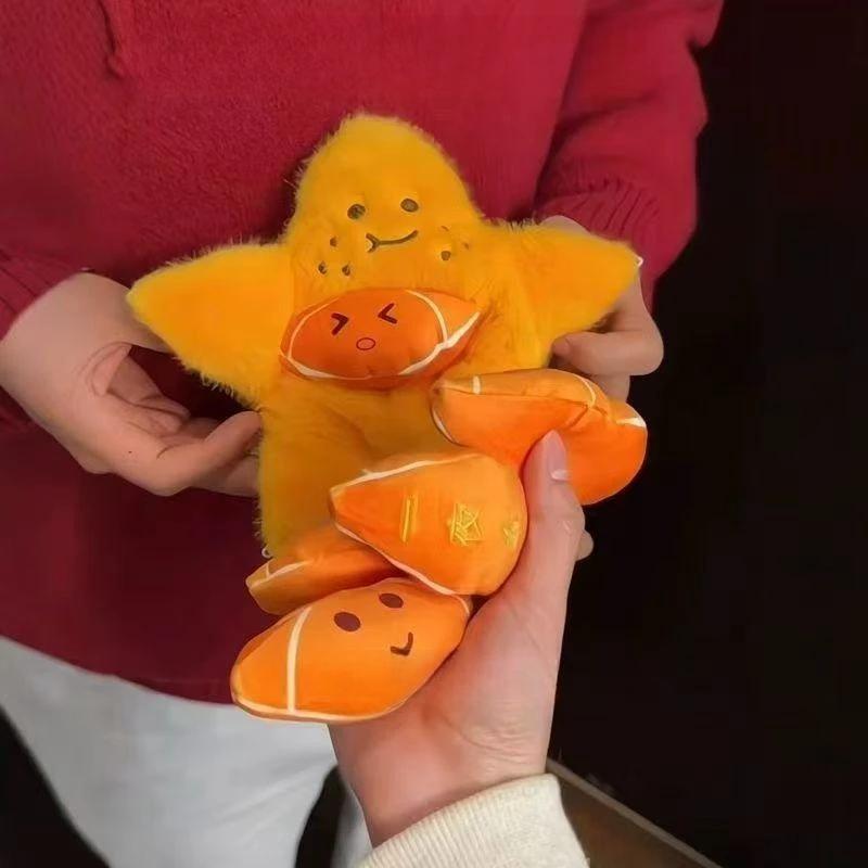 12Cm Lifelike Peelable Orange Segments Fruit Plush Toy Stuffed Soft Simulation Food Keychain Backpack Pendant Cartoon Toy Gift