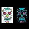 Face Beauty Tattoo Stickers Luminous Glowing in Dark Women Sexy Temporary Tattoos Day Of The Dead Skull Halloween Cosplay Decor