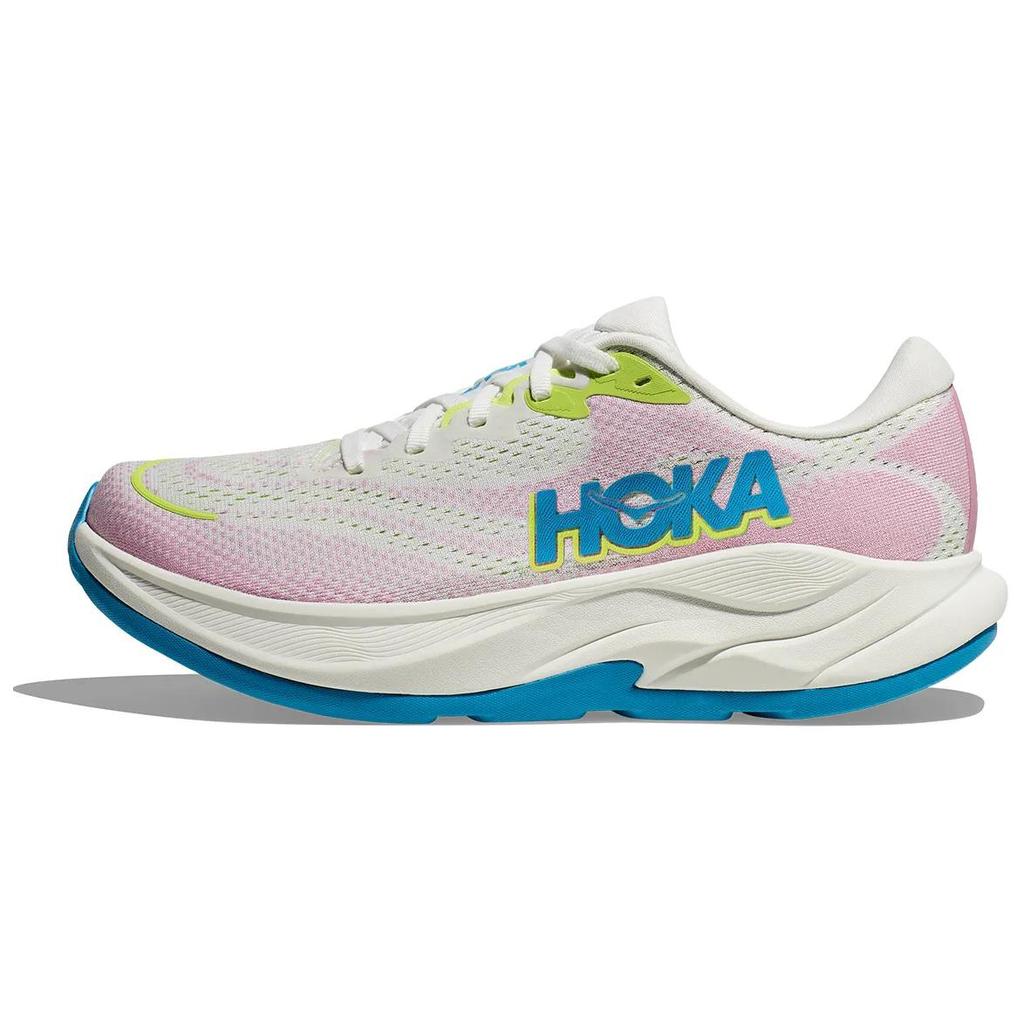 HOKA One One Slip Resistant Abrasion Resistant Low Top Running Shoes Women's White Pink 1155133-fnk