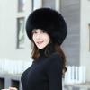 New winter fox fur hat Women genuine fur bomber hat Luxury fashion warm hat thickened outdoor genuine fox fur caps