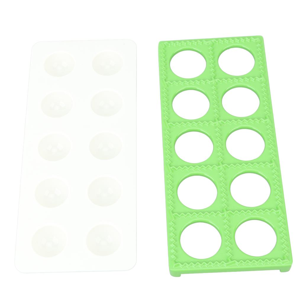 Ravioli Maker Press 10 Holes Iron ABS Durable Square Ravioli Maker for Home Dumpling Making Green