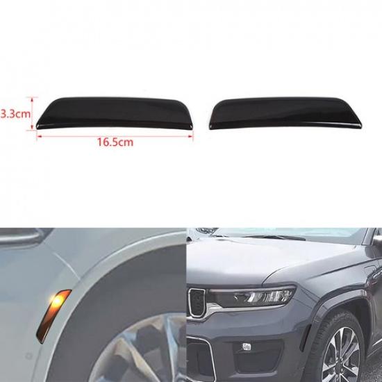 Smoked Black Front Wheel Eyebrow Light Trims for Grand Cherokee Durango 2024+