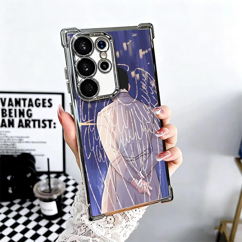 Angel Castiel Supernatural Plating Phone Case For Samsung Galaxy S24 S25 FE S26 Edge S23 Ultra S22 S21 Plus S20 Anti-Fall Airaba