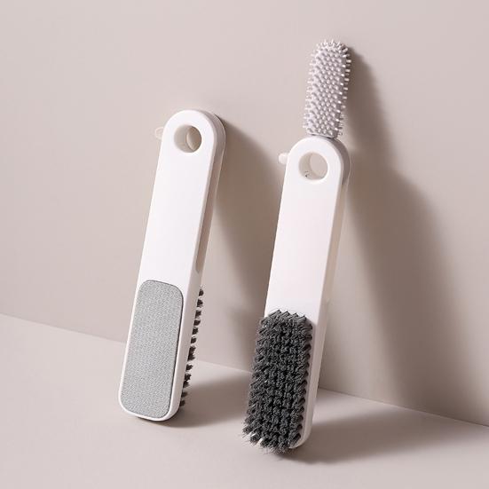 Foot Cleaning Brush Toe Gap Scrubber & Exfoliator with Long Handle Soft Silicone Bristles for Pedicure Shower & Travel Use