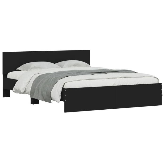VidaXL Bed Frame with Headboard Black 150x200 Cm 3207477