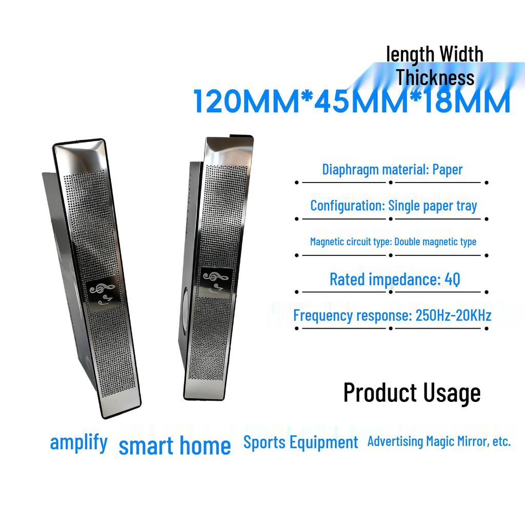 12045 Rectangular 4 Ohm 5W Side Sound Speaker for Smart Bathroom Mirror