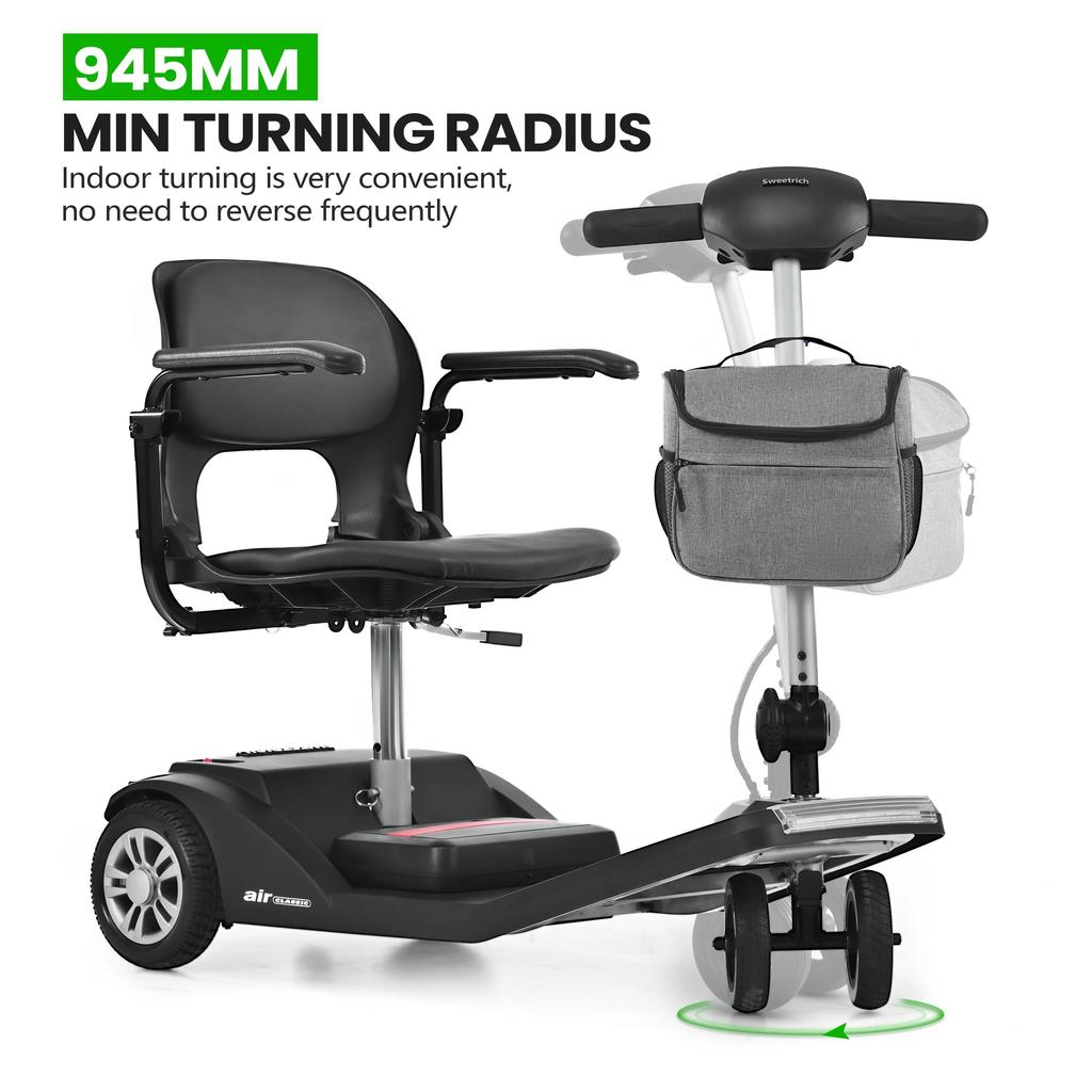E-Scooter Sweetrich Air Classic Elektroroller Faltbar 250W 24V 12Ah 6" 7,5" Räder Leichter faltbarer E-Scooter mit 360° drehbarem Sitz