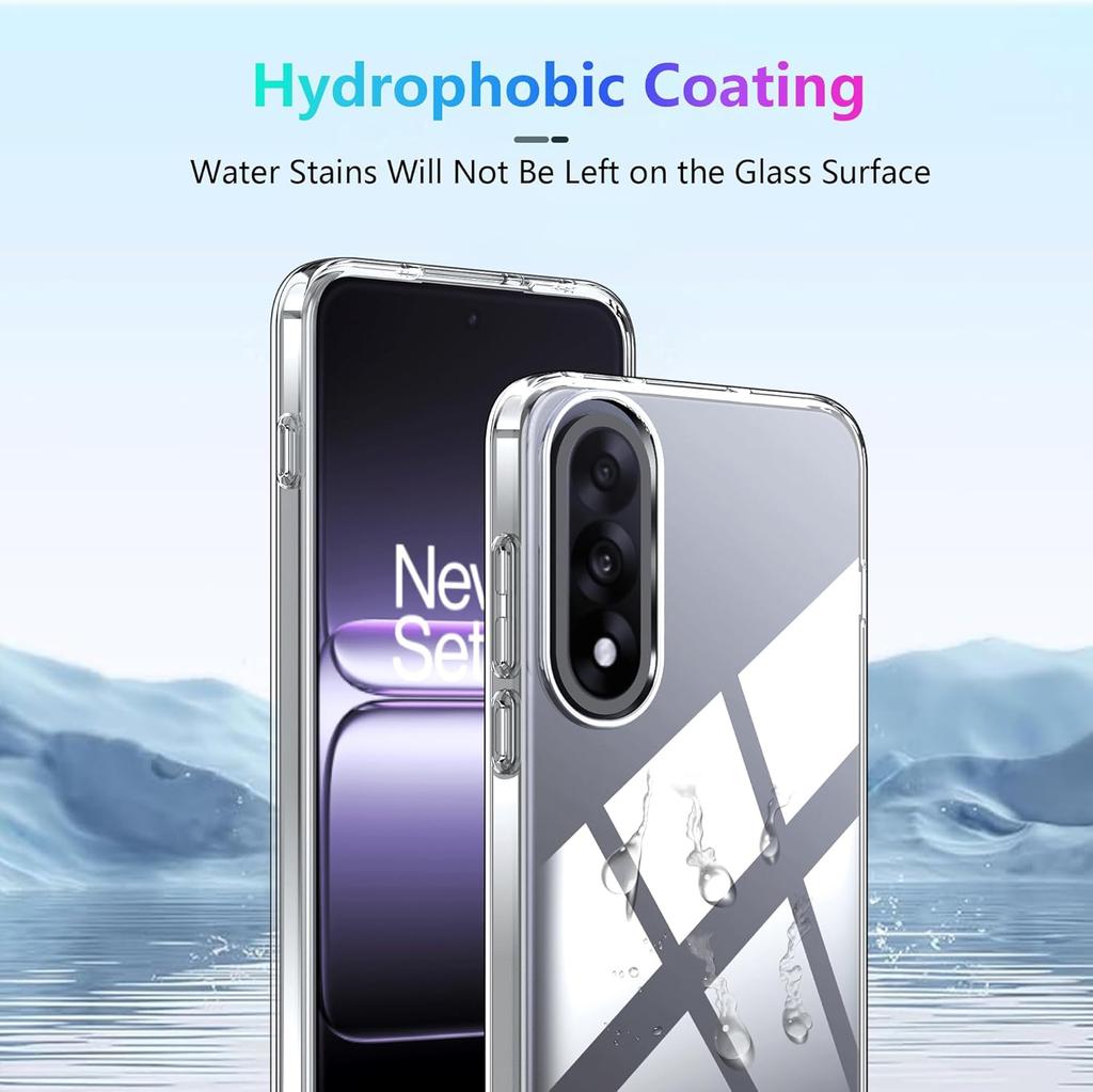 Para Capa OnePlus Nord 5 5G TPU Transparente Capa de Telefone+2 Peças Película de Vidro Temperado para Ecrã Borda Arcada 2.5D