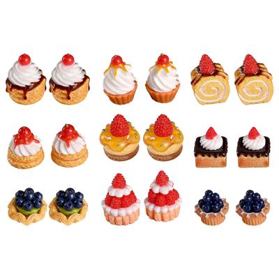 10Pcs Miniature Cake Dessert Mini Food Toy Pretend Play Mini Kitchen Games Party Accessories Dollhouses Kitchen Decors
