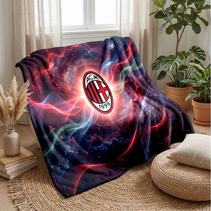 Couverture sur le thème de l'AC Milan Couverture douce en flanelle Couverture jetée en peluche Couverture douillette pour canapé et lit pour la décoration de la maison