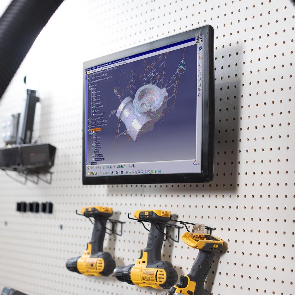 VIVO Articulating Pegboard Fits Screens Up To and Pegboards Up To Hole Single-Monitor Mount, 32" 0.25" Thick, 1" Spacing, Black, MOUNT-PB1