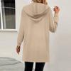 Long Sleeve Women Solid Color Hooded Top Lightweight  Jacket Coat Winter And Fall