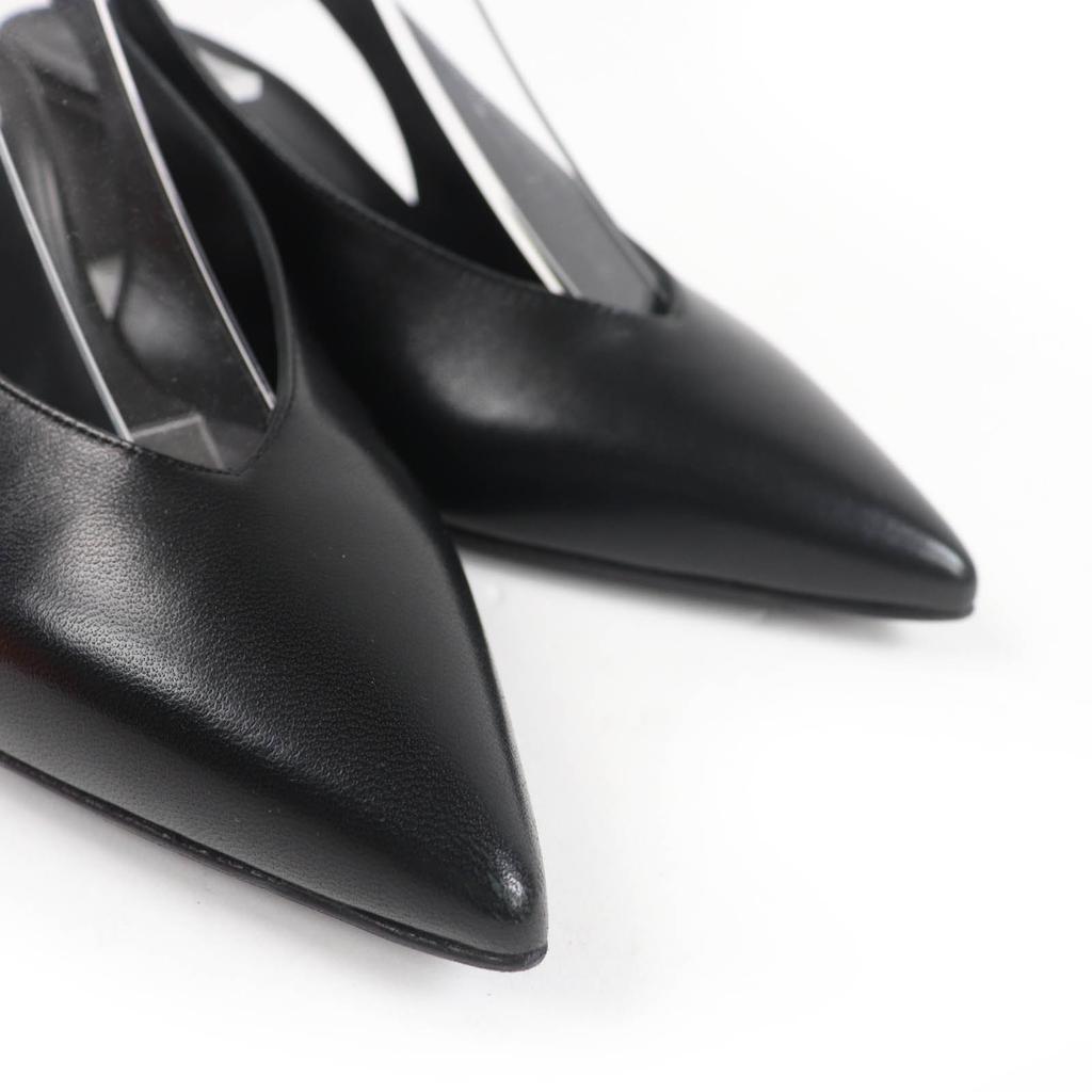 Hermes Pumps Antim 55 Slingbacks aus Leder mit spitzer Zehenpartie schwarzes Leder Damen 36 Gebraucht