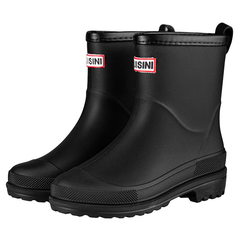 Stylish Waterproof Mid-Calf Women's Rain Boots with Drawstring - Anti-Slip Outdoor & Beach Wear