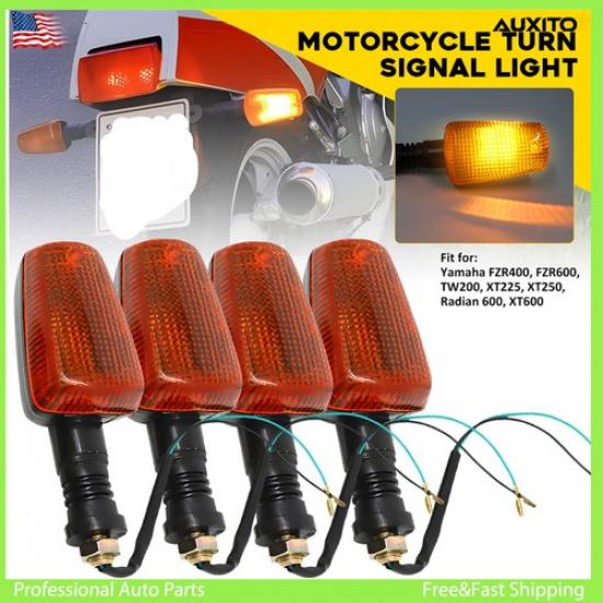 Motorcycle 4PCS Amber Turn Indicator Light Signal for Yamaha TW200 FZR600 FZR400