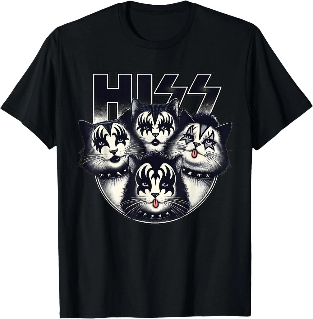 Mignon Hiss Chats Rock Chatons Kitty Musique Berçante Amoureux des Chats T-shirt ,Tee Unisexe