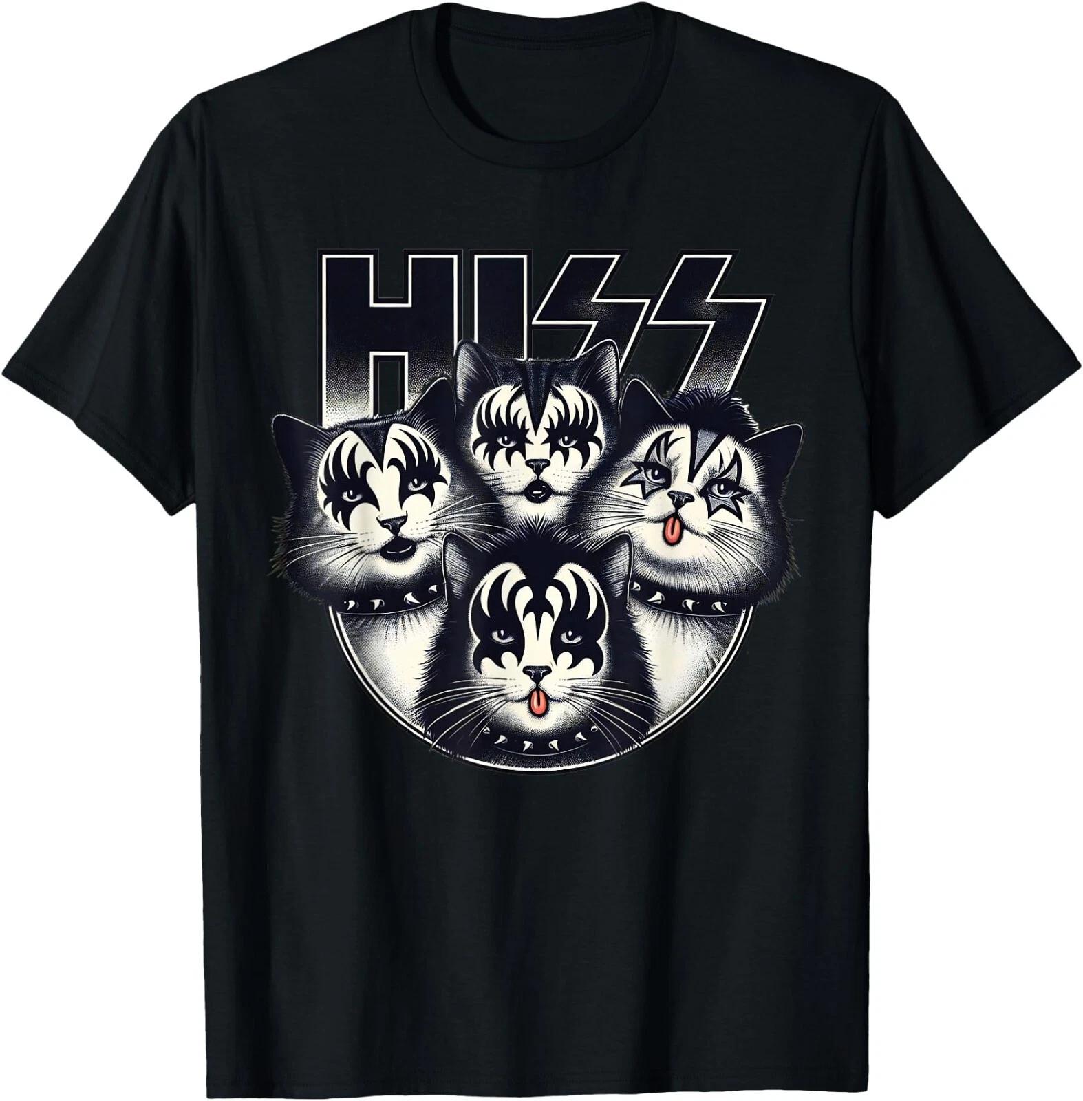 Cute Hiss Cats Rock Kittens Kitty Rocking Music Cat Lovers T-Shirt ,Unisex Tee XS