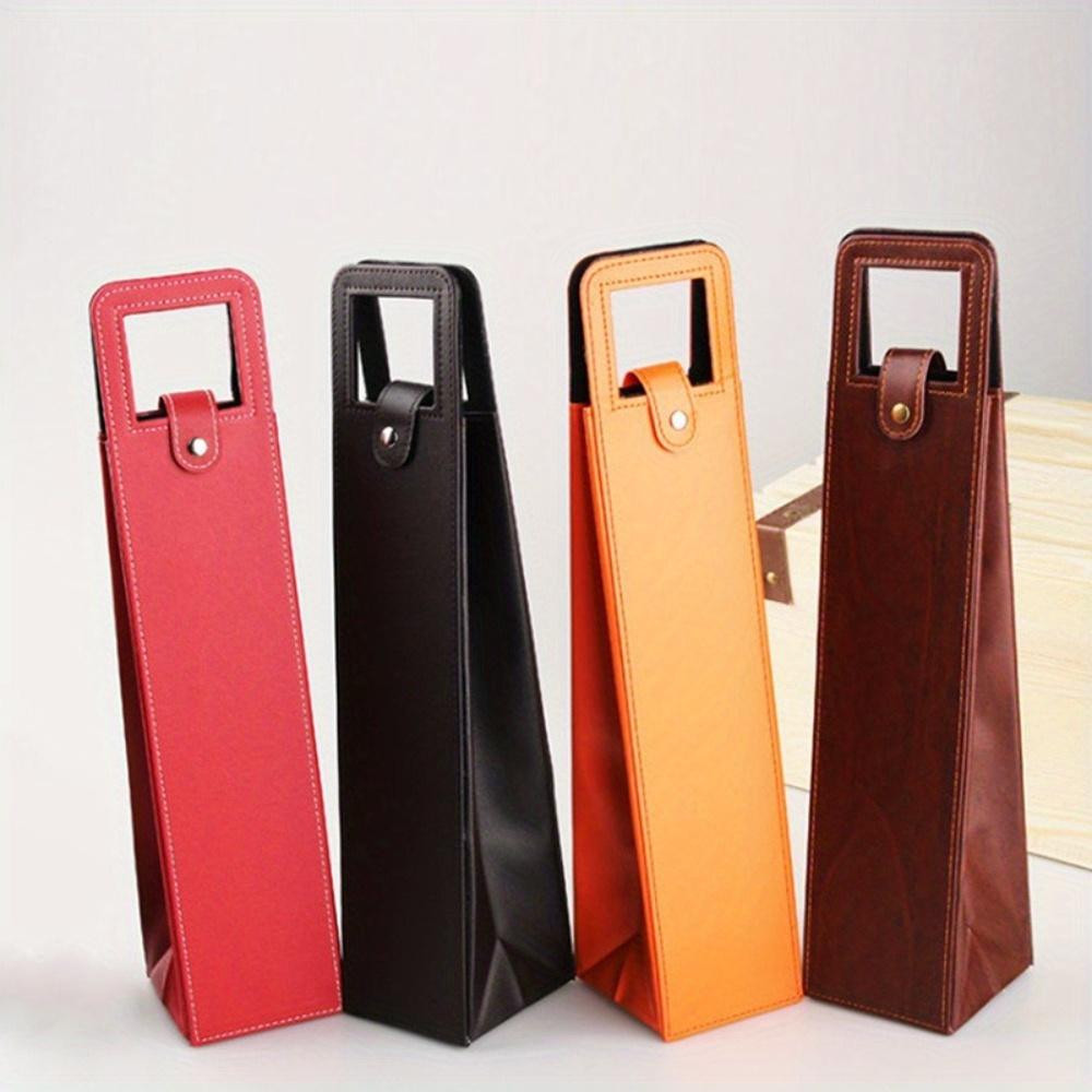 1pc New Fashion Simple Style Selling Wine and Beverage Gifts High-grade Leather Fashion Wine Packaging.