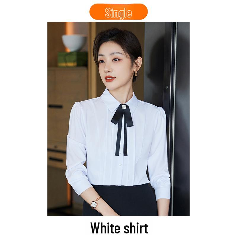 Women's Summer Hotel & Restaurant Uniform - Long-Sleeved Professional Shirt Suit.
