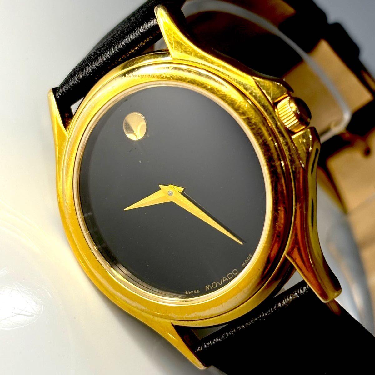 Used [New battery/maintained] MOVADO quartz men s watch