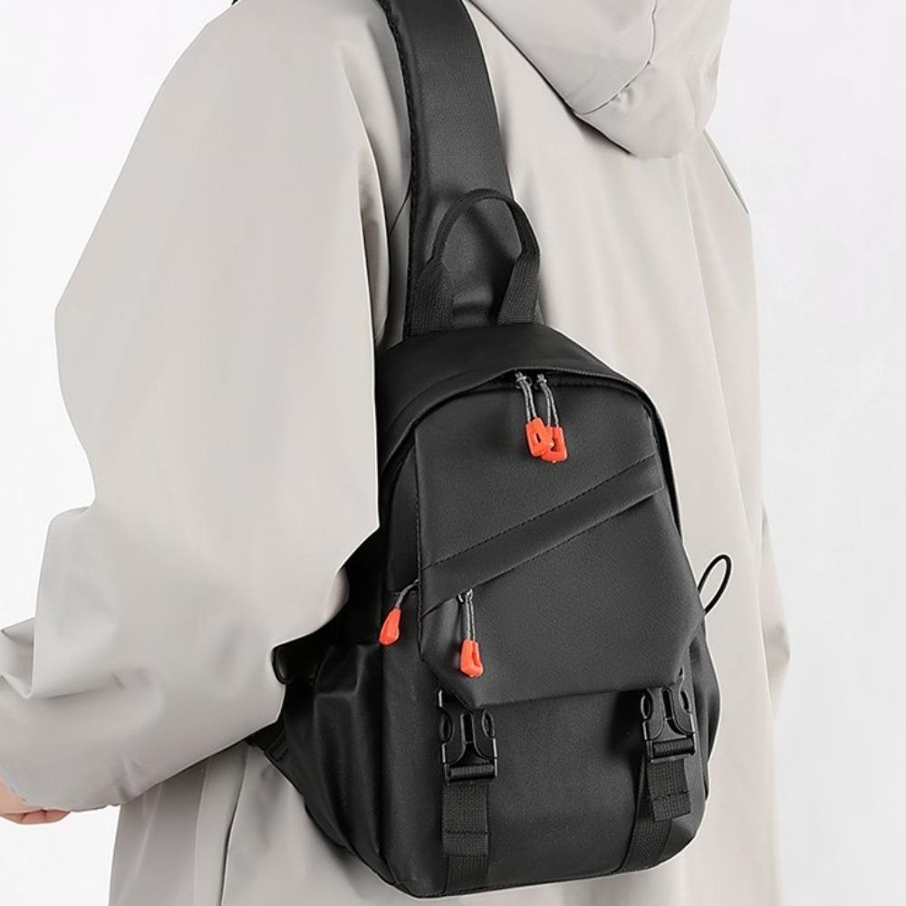 Adjustable Strap Outdoor Shoulder Bag Breathable Sports Walking Bag Zipper Men's Chest Bag  Travel