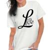 Live Laugh Love Cute Romantic Valentines Day Womens Crewneck T Shirt Tees Tops