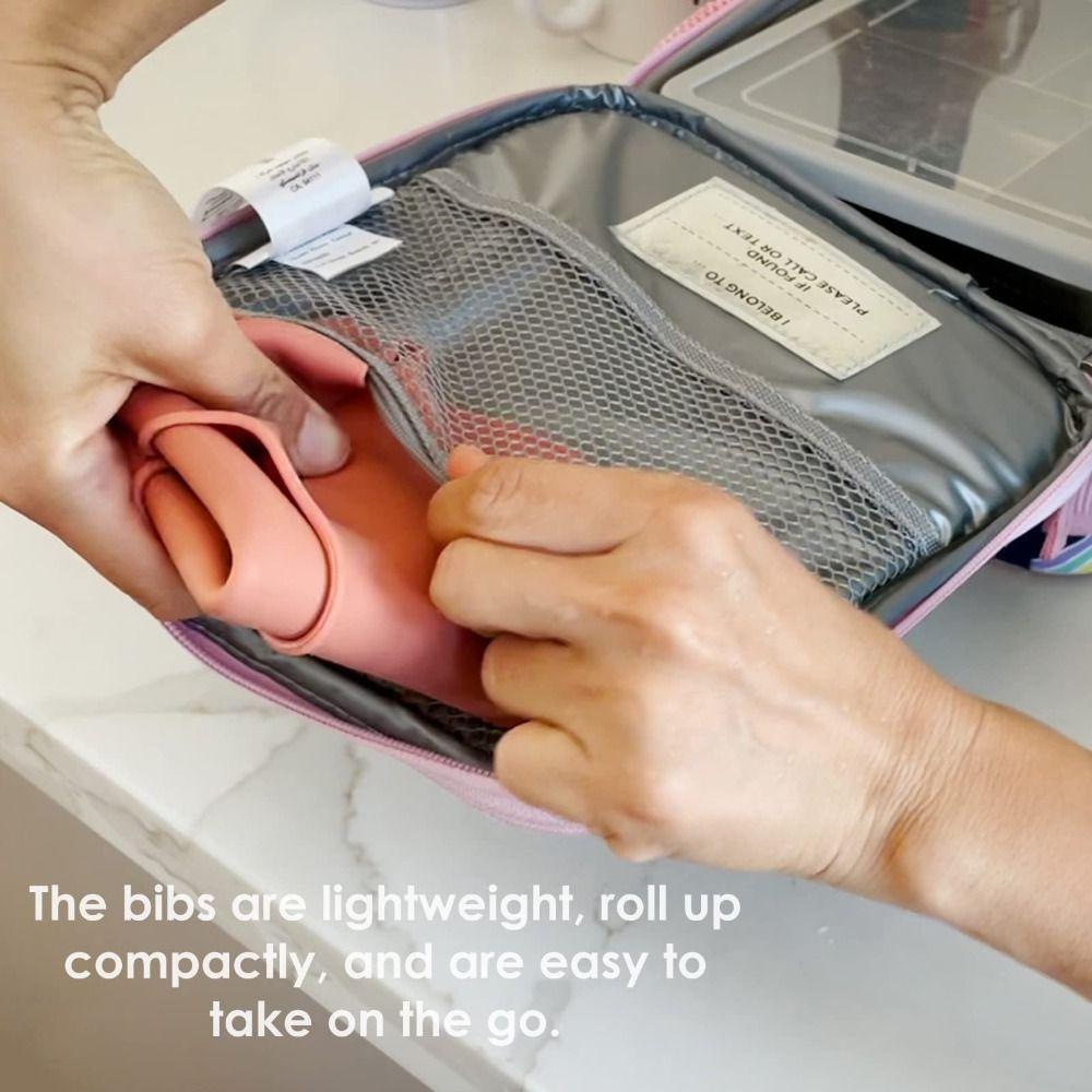 Soft Children Drool Bibs with Food Catcher Teething Drooling Bib  For Girls Boys Toddlers