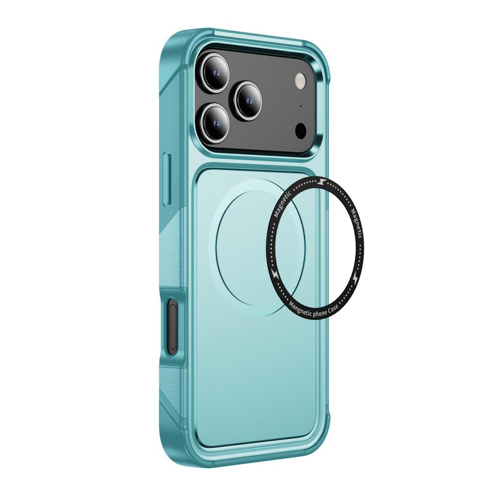 Mobile Phone Case Magnetic Four Corners Anti-fall Protective Case Frosted Anti-Scratch Wireless Charging Car Phone Case for Apple 17pm