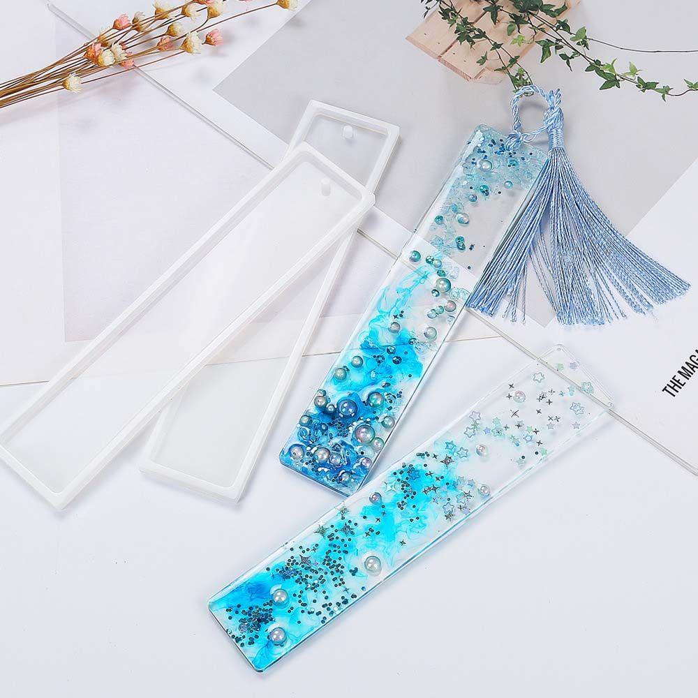 Handmade Resin Transparent Rectangle Silicone Equipments Bookmark Mold Mould Making Jewelry Tools