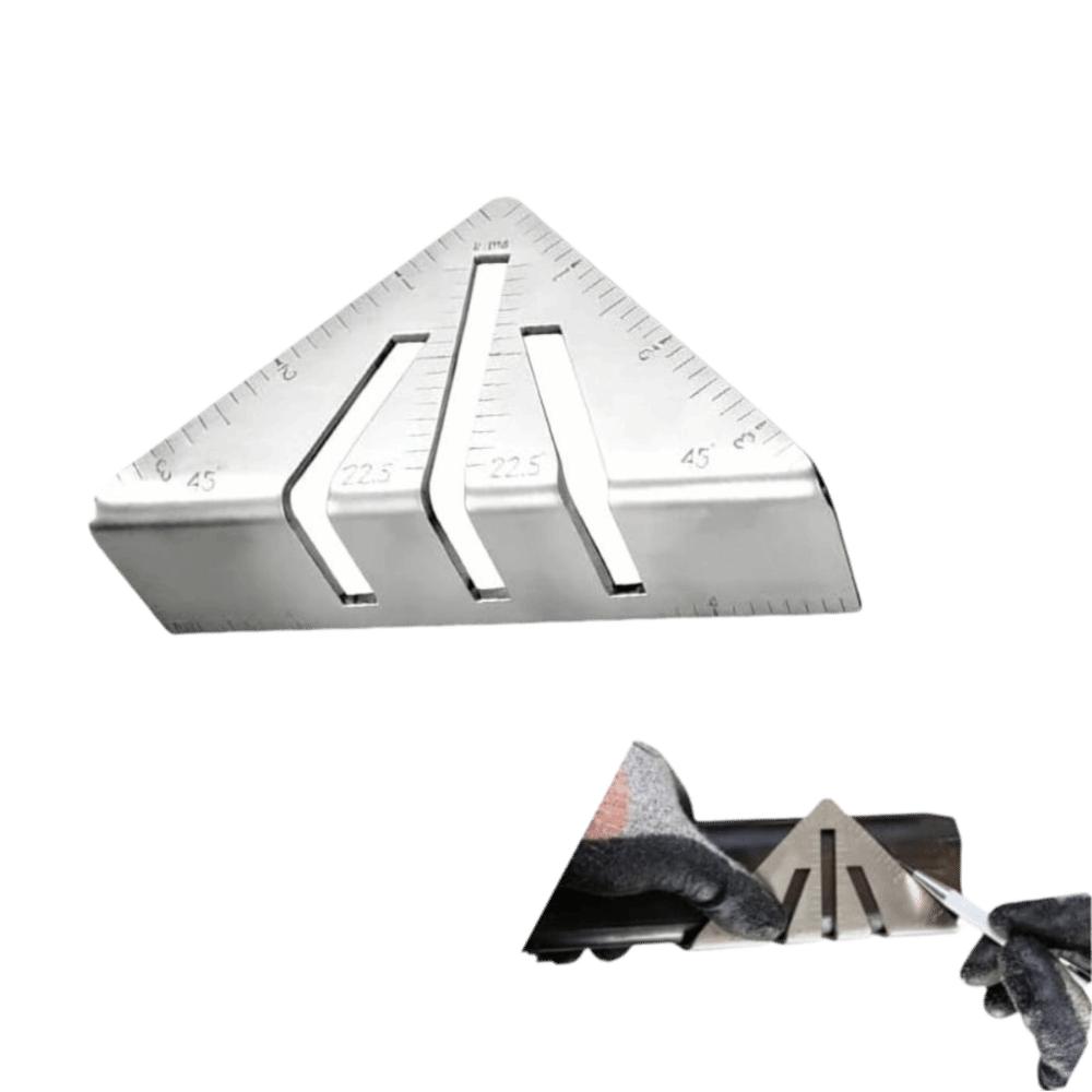 3PCS Stainless Steel Square Tube Folding Ruler Metal Marking Multifunction Four-sided Ruler Precise 90-degree Angles Smooth Arcs