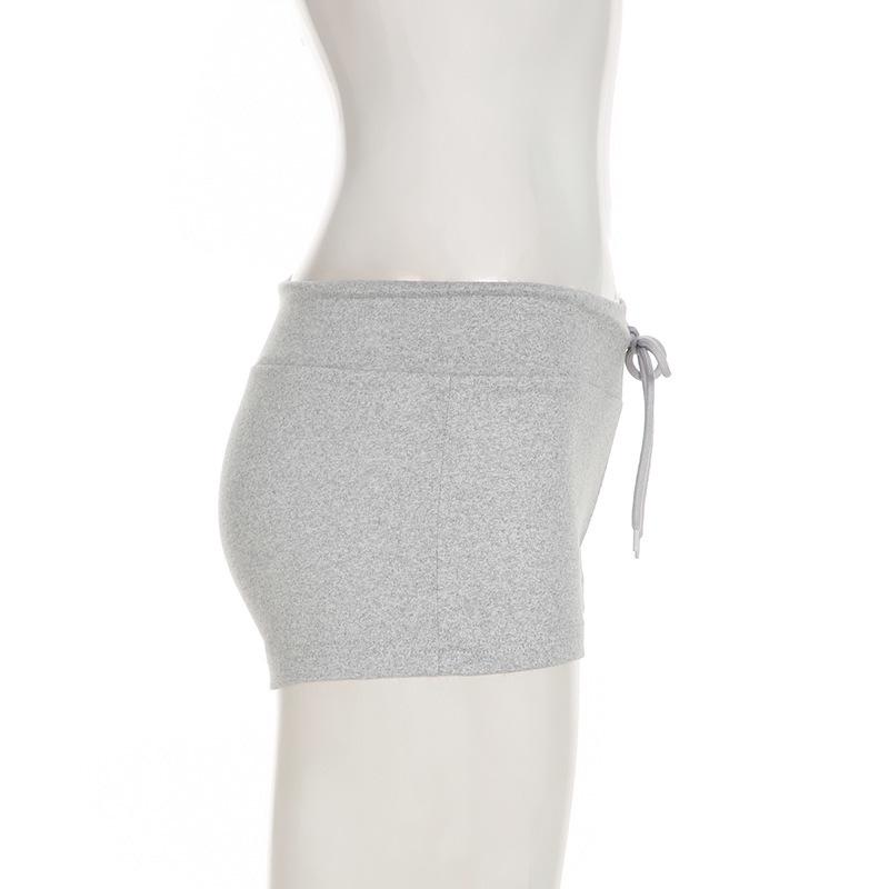 European & American Sexy Low-Waist Lace-Up Yoga Shorts: Athletic, Casual Fit